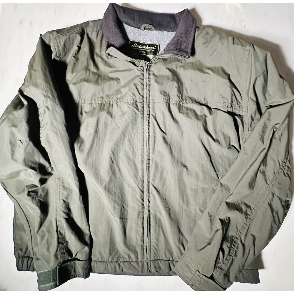 Eddie Bauer XXXL Men's Full Zip Green Jacket (Fits Like an XL see measurements)